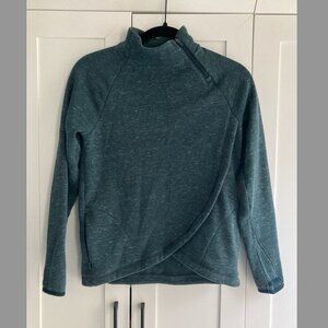 Mock turtle side-zip sweatshirt